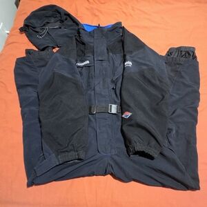 Vintage Y2K Columbia Titanium One Piece Ski Suit Black/Blue Men's XL